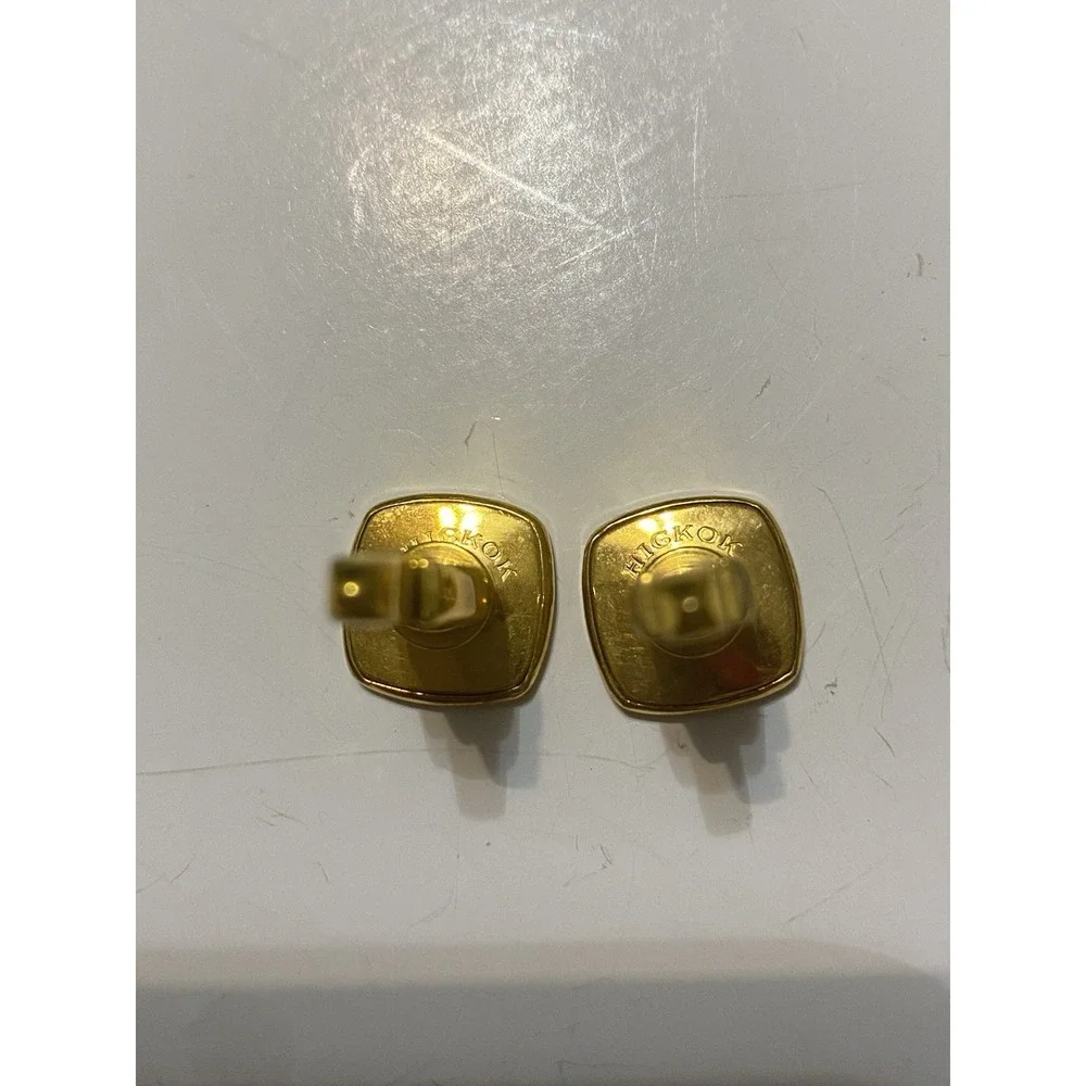 Gray Mother Of Pearl Shell Square Gold Tone Men's Jewelry Cufflinks
